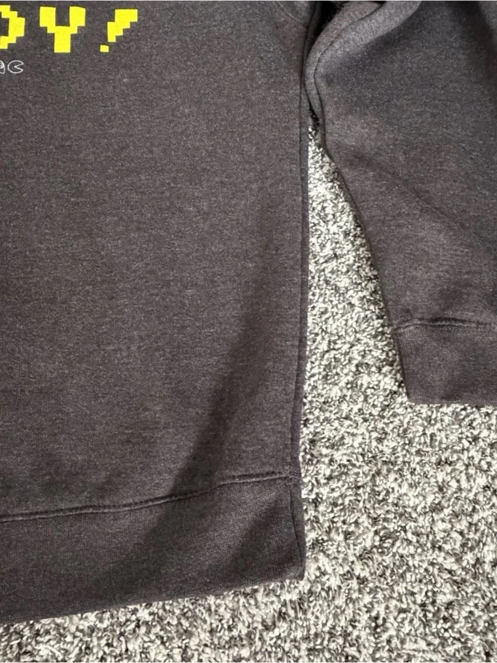 Pac Man Rubik’s Cube Crewneck Sweatshirt Mens Medium Gray Retro Gaming Fleece - Picture 3 of 7